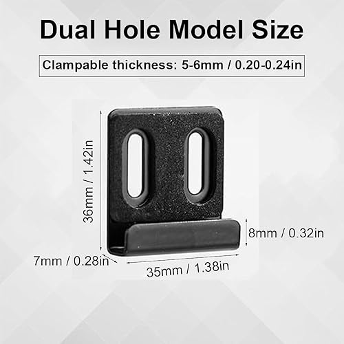 Set di 12 clip per specchio in metallo, ampio canale, supporto per specchio con viti, cuscinetti in gomma, clip per specchio, hardware robusto per montaggio senza cornice, piastrelle da parete - Honorern