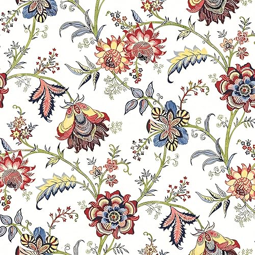 VaryPaper Carta da Parati Adesiva Muro Floreale Vintage 44.5cmx200cm Pellicola Adesiva Fantasia Carta Adesiva per Mobili Carta da Parati Camera Letto Corridoio Pellicola Mobili Armadio Guardaroba - Honorern