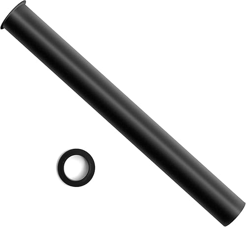 Tubo sommergibile in ottone, lunghezza extra 400 mm, per sifone universale, prolunga tubo 1 1/4' x 32 mm, tubo di regolazione con guarnizioni, nero opaco - Honorern