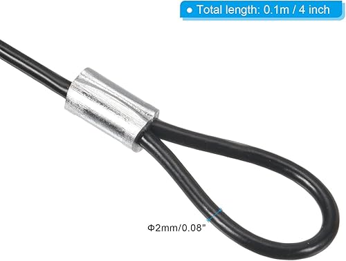TOP-VIGOR 10 cavi di sicurezza da 10 cm, diametro 2 mm, in acciaio inox, con doppio anello per esterni, cancelli, palchi, bagagli, valigie, 10 cm - Honorern