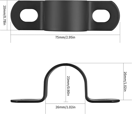 20 Pcs U-fascette Stringitubo a U Fascetta Stringitubo Metallica, 25mm Morsetto per Tubo Staffa a U, Morsetti per Tubi, Flessibili Supporto Fascette per Condotti, per Tubi del Gas Acqua - Honorern