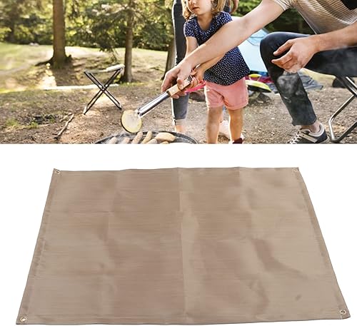 Tappetino ignifugo in fibra di vetro Tappetino ignifugo per braciere da campeggio Panno ignifugo Piegato Tappetino da picnic Tappeti resistenti alla temperatura per interni ed esterni(Piccolo) - Honorern