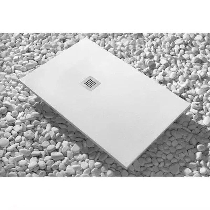 Piatto Doccia Line 70x160 BIANCO slim alto 3cm bianco In Marmoresina e Piletta Inclusa TUTTE le MISURE Disponibili - Honorern