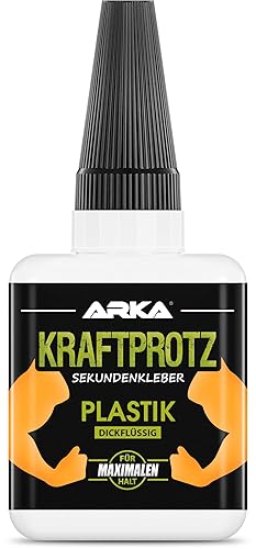ARKA - KRAFTPROTZ PLASTICA 50 g | Colla istantanea extra forte | Colla trasparente per plastica e materiali plastici | Super colla densa | Ideale per incollare plastica e materiali plastici - Honorern