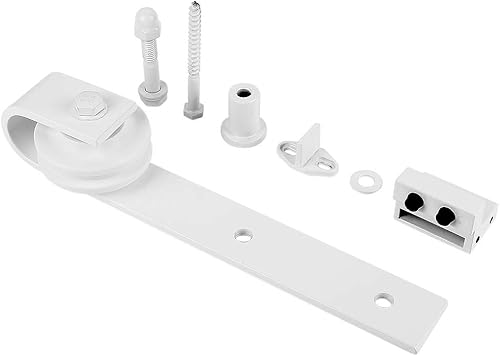 Kit di guida per porta scorrevole, sistema di porta scorrevole, binario di rotolamento, 1,83 M/2 m, colore: Bianco - Honorern