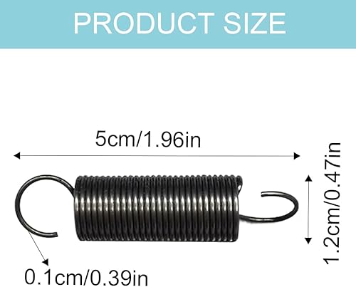NTRUXZP 5 Pezzi Inossidabile Acciaio Doppio Gancio Tensione Molla, Molla a Trazione Doppio Gancio, 1.0x12x50mmmm Molle Tensione Molla Acciaio, Estensione Compressa Molla - Honorern