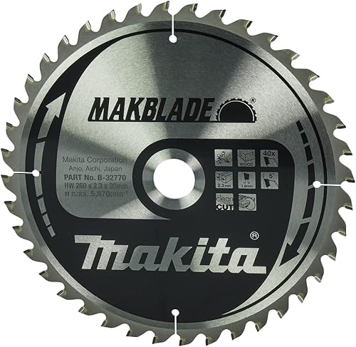 Makita B-32770 Lama Sega Circolare T.C.T. 260x30mm 40T Legno - Honorern