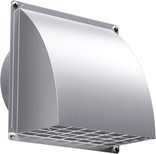 Griglia Aerazione 100mm, Griglia Aerazione Regolabile, Griglia Ventilazione, Sportello Antiriflusso Integrato, Griglia Regolabile, per asciugatrici, cucine, Ø 10 cm (15,5 * 15,5 cm), Nero - Honorern