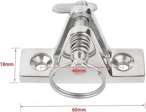 2 cerniere per ponte superiore con perno e anello, 60 x 18 mm, in acciaio inox 316, accessori marini resistenti per montaggio su cerniera - Honorern
