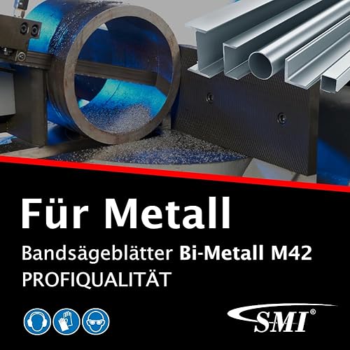 SMI Set di 2 lame de sega a nastro bimetalliche M42 dimensioni 1335 X 13 X 0,65 mm 10/14 TPI per es. per Femi 780 XL, 783 XL, 782 XL, Montagna & Schmid MBS 85, Flex SBG 4908 e 4910, Alfra, Flott - Honorern