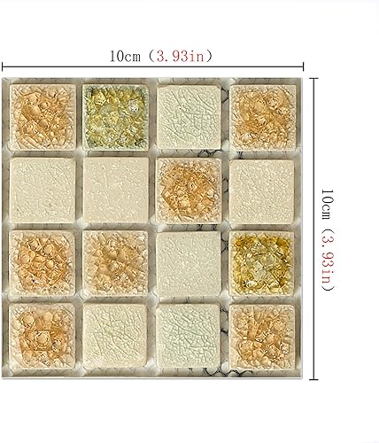 EasyLife - 40 adesivi per piastrelle da parete, 10 x 10 cm, impermeabili e autoadesivi, per cucina e bagno - Honorern