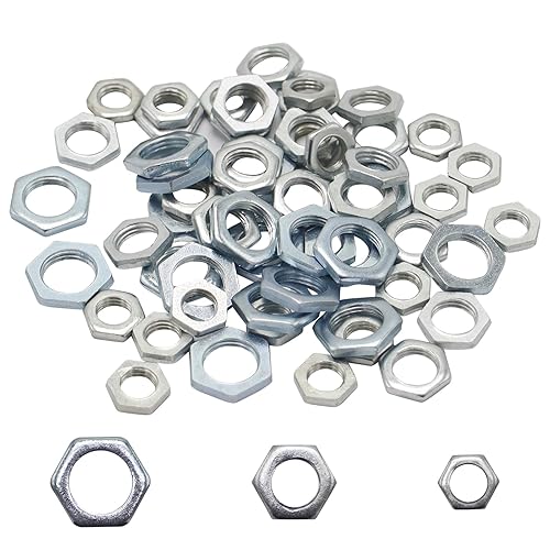 Dado esagonale M8 M10 M12 filettatura fine dado piatto zincato dado filettato per bagno cucina mobili lampade 60 pezzi - Honorern