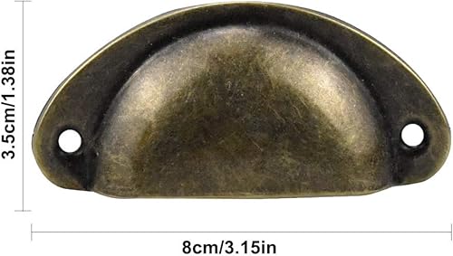 Maniglia a Conchiglia, 12 Pz Maniglie per Cassetti Vintage, Maniglie Cucina con Viti, Maniglie per Porte per Mobili per Armadietti, Cassetti, Armadio (Bronzo) - Honorern