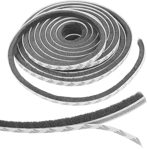 20M Guarnizione a Spazzola Autoadesiva, 9mm(L) x 9mm(A) Guarnizione del Telaio, Antipolvere, Antivento, Riduzione del Rumore, Antirumore Tapparelle Per Porte, Finestre, Armadi - Honorern