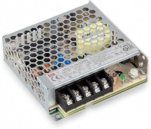 Alimentatore Mean well 75W 24V, Modello LRS-75-24 Switching, Tensione Costante, Non Impermeabile IP20, Trasformatore da AC 220V a DC 24V, Compatibile con Strip Led, Cod. 0175 - Honorern