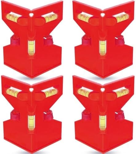 Livello di 4 Pezzi per Livellamento Tubi, e Travi, Strumento di Livello Pieghevole con 3 Flaconi, Livello di Tubo Regolabile con Fibbia - Honorern