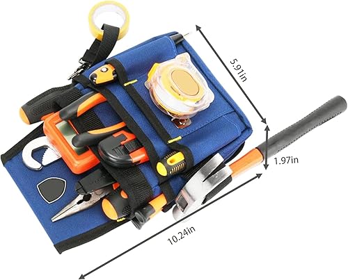 Cintura Porta Attrezzi Da Lavoro,Cintura Porta Attrezzi Con 8 Tasche,Tela Robusta,Con Cintura Regolabile,Porta Attrezzi Da Cintura,Cintura Attrezzi Per Elettricisti,Falegnami,Giardinieri - Honorern