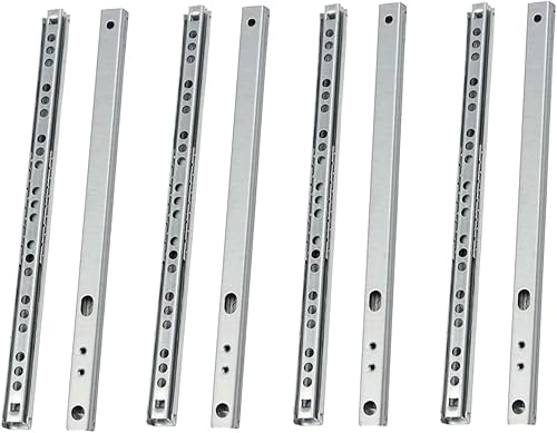 4 Paia (8 Pezzi) 438mm Guide per Cassetti 17mm Cuscinetti a Sfera Guide di Cassetti Acciaio Zincato Guide a Estrazione Binari Cassetti Scorrevoli Guida di Cursori Armadio - Honorern