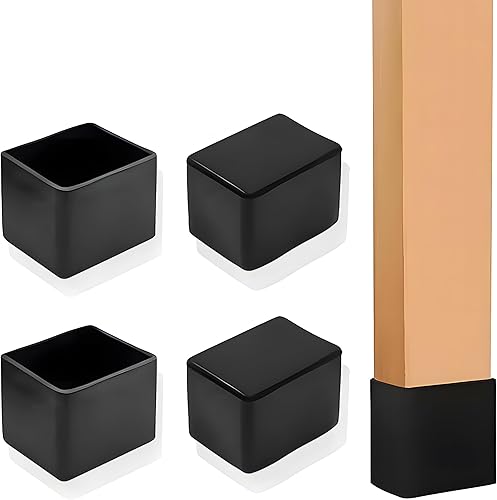 Tappi per Sedie e Mobili in Gomma Morbida – 4 Pezzi – Gommini per Gambe in Legno, Plastica o Ferro di Sedie e Tavoli – Antigraffio e Antirumore per Pavimenti 20 * 30 mm – Nero - Honorern