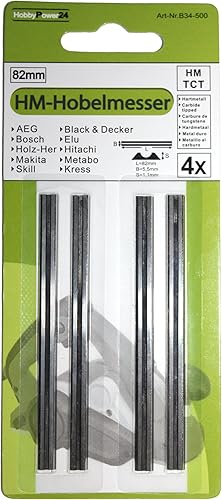 4 pezzi HM Lame in metallo duro/lama per pialla coltelli 82 mm per Bosch Pialla Elettrica Pialletto/pialla elettrica Pho 150/GHO 15 – 82/GHO 26 – 82 - Honorern