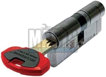 SECUREMME Cilindro di Sicurezza K75 mm.62, Doppio Cilindro, Nickel, 5 Chiavi in Dotazione, Frizionato - Honorern