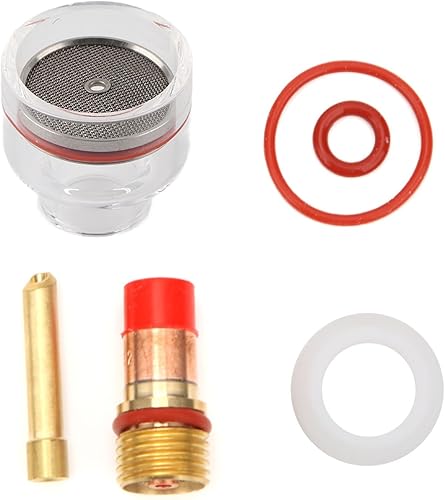 Torcia TIG Gas Lens Collet Body Glass Cup TIG Kit torcia per saldatura Accessori per WP-17/18/26 Accessori torcia Parti di ricambio Aghi di tungsteno Rondella di gomma (1.6mm) - Honorern