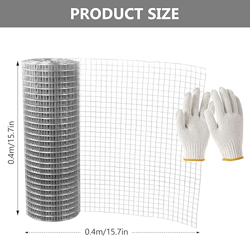 Rete metallica a maglia fine, larghezza maglie 6 mm, griglia per arvicole, per aiuole rialzate, rete metallica a maglia fine, zincata, per recinzioni di animali e orto, 40 cm x 5 m - Honorern