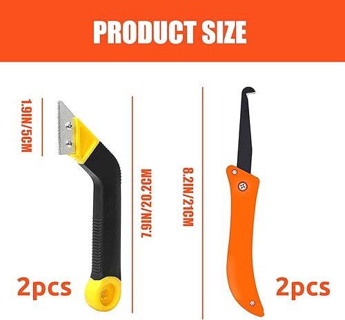 Raschietto per Fughe ad Alte Prestazioni: 2 Pezzi Rimuovi Fughe Robusti, Pulitore Efficace per Fughe per Bagno e Cucina (Nero) - Honorern