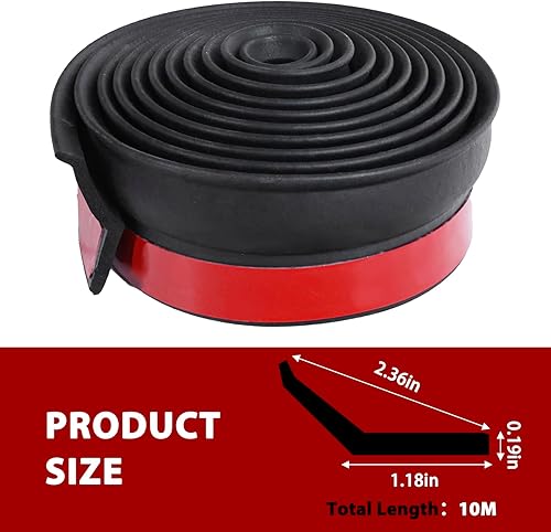 Guarnizione Porta Garage 6m,Guarnizione Basculante Garage Autoadesive,Universale Guarnizione per Porta Garage,Striscia di ricambio in gomma resistente alle intemperie con chiodi - Honorern