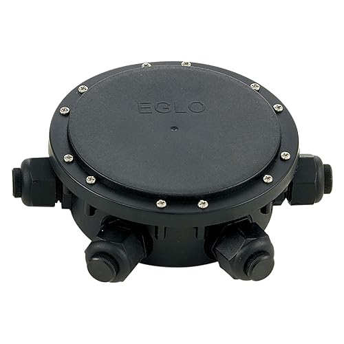 Eglo Outdoor Connector Box Scatola di derivazione per Esterni, 6 Porte, Materiale: plastica; Colore: Nero, IP68 - Honorern