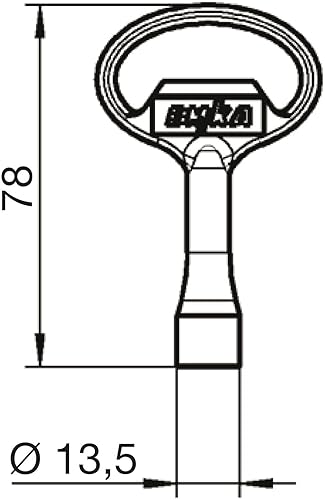 Chiave a bussola triangolare 8 mm, zinco pressofuso nero - Honorern