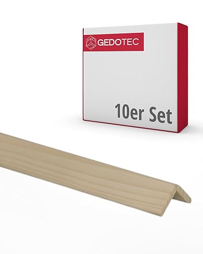 Gedotec - Listelli Angolari in Legno 100 cm | 10 Pezzi 22 x 22 mm | BASIC | Profilo Angolare Versatile per la Realizzazione di Vari Oggetti | Profilo di Protezione - Honorern