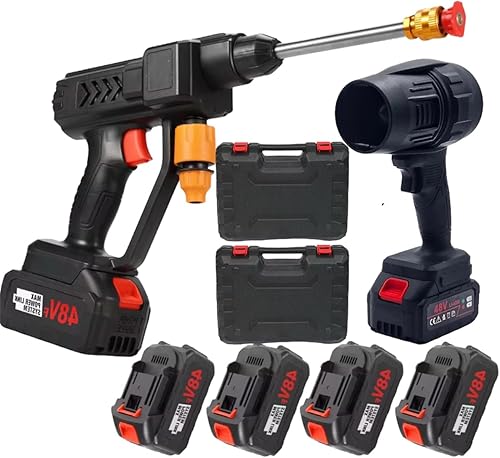 Bdit accessibile di Idropulitrice a Batteria con Mini Soffiatore Incluso, Portatile, 4 Batterie 48V Intercambiabili per Pulizia Versatile e Senza Fili - Honorern