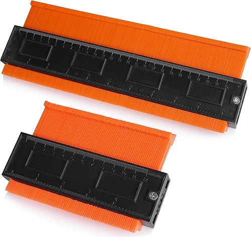 Premium Magic - Sagoma per il taglio perfetto di piastrelle, laminato, parquet e molto altro ancora, strumento per la riproduzione, ideale come gadget utile per uomini (arancione) - Honorern