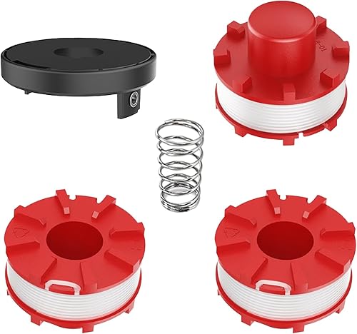 Bobina Compatibile con Einhell GE-CT 36/30 LI E SOLO, AGILLO 36/255 BL, AGILLO 18/200,bobina filo ricambio Compatibile con Einhell 3405096, tappo TLE-01-1 (3 bobine + 1 tappo + 1 primavera) - Honorern