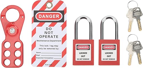 Lockout Tagout Kit, Lockout Tagout Set di Serrature, Kit di Blocco Elettrico Tagout, Lucchetti di Sicurezza, Con Lucchetto di Sicurezza Hasp(Grillo da 1 pollice/25 mm) - Honorern