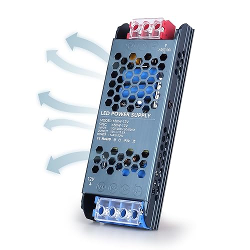 Alimentatore 24V, 150W 6,3A Trasformatore 220V 24V, LED Driver, Ultra Fino Tensione Costante AC 220V a DC 24V Driver, LED Power Supply Bassa Tensione per Strisce Luci Lampada LED - Honorern
