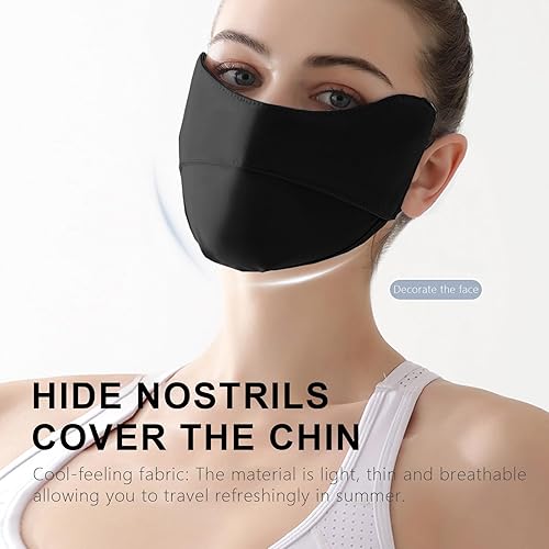 Maschera viso UV, maschera protezione solare | Maschera solare traspirante con protezione UV e seta di ghiaccio,Maschera solare per pesca, escursionismo, ciclismo, copertura viso riutilizzabile per - Honorern