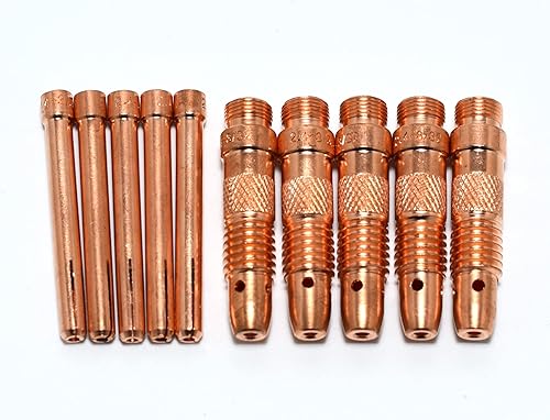 RIVERWELD TIG Collet Bodis 10N24 10N32 (2,4 mm) Kit di dimensioni assortite adatto per SR DB PTA WP 17 18 26 Torcia per saldatura TIG 10 pezzi - Honorern