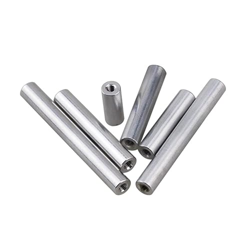 2 pezzi M5×60mm×10mm Colore primario Colonna rotonda di collegamento interna del filo della lega di alluminio, dado lungo cilindrico - Honorern