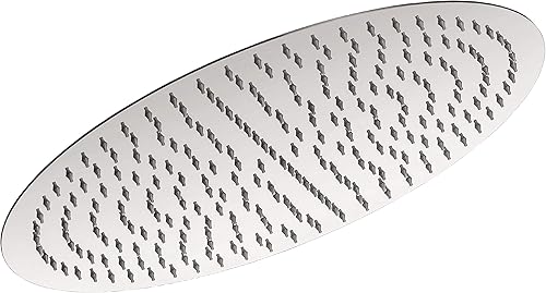 Soffione doccia Techna con 1 getto, rotondo, cromato, diametro 22 cm, con giunto sferico, gommini anticalcare, filettatura standard: 1/2', doccia a pioggia Wellness, 72287 2 - Honorern