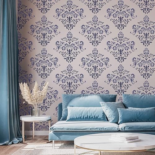 Riutilizzabile stencil da parete in plastica//ORNAMENTO DAMASCO //Art Craft Mylar template (45x65cm) - Honorern