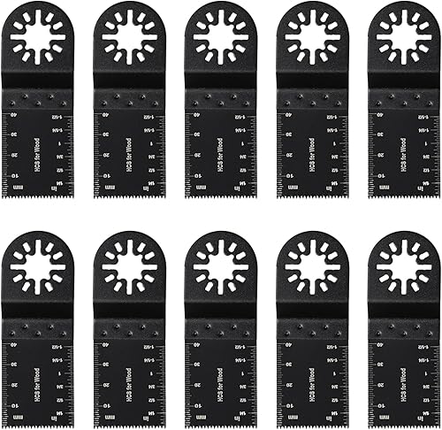 10 Pezzi Lame per Sega Lame Multifunzione Lame Utensile Multifunzione Oscillante Legno e Metallo Morbido in Plastica per Multimaster per Multimaster Bosch Black&Decker - Honorern