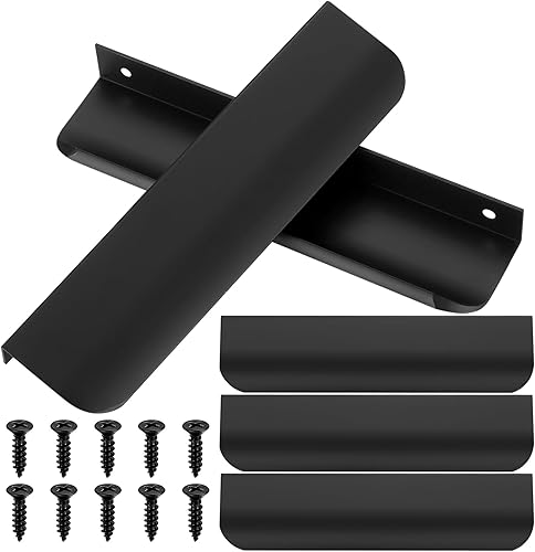 5 Pz Maniglie per Mobili da Cucina, Nere Maniglie Cucina, Maniglie Cassetti in Alluminio, Maniglie per Armadietti, Maniglia per Mobili, Maniglie per Porte per Armadio Cassettiere - Nere/150mm - Honorern