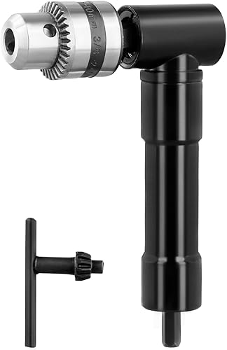 Adattatore Drill Angolo, Mandrino ad Angolo Retto 90 °, mandrino per trapano 0.8-10 mm, lega di alluminio, coppia massima 25 Nm - Honorern