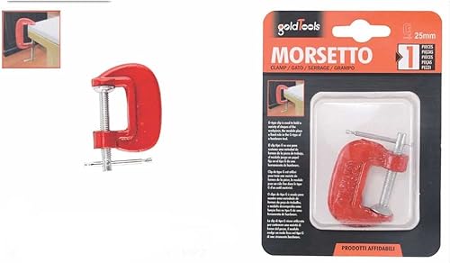 Vetrineinrete® Morsetto a C in acciaio al carbonio 2 pezzi per lavori di carpenteria lavorazione legno strettoio morsa da falegname per bricolage 25mm A120 - Honorern