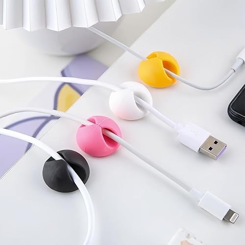 10 Pezzi Cable Clips, Fermacavi Multifunzione, Clip per Cavi, Porta Cavo Comodino, Cable Organizer per TV PC Laptop Casa Ufficio - Honorern
