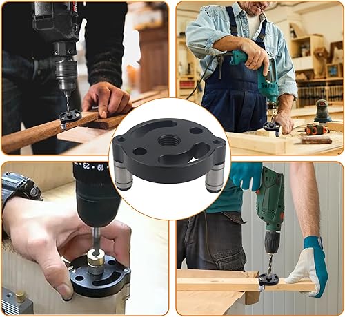 Guida Trapano Tassello, Localizzatore Fori Dritti con 9 Pezzi 2-10mm Boccole Perforazione, Posizionatore per Foratura Centrata, Strumenti Lavorazione Legno, Dispositivo Foratura Legno Regolabile - Honorern