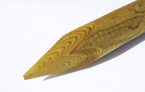 1 PZ Pali in Legno Ø CM 10 Altezza CM 250 H TONDI con Punta TRATTATI IMPREGNATI per Recinzione STACCIONATA/STECCATO PALO Tondo - Honorern