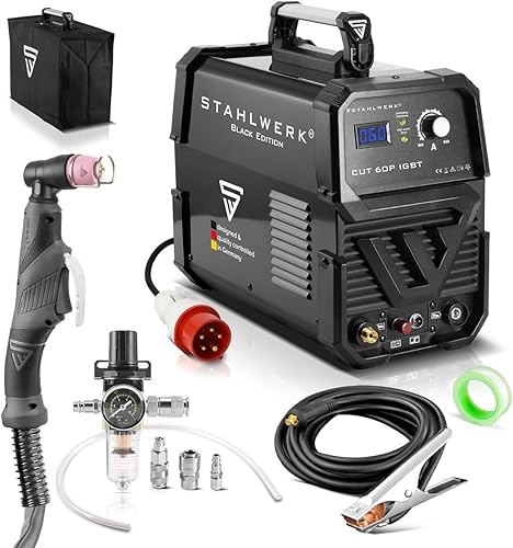 CUT 60 Pilot Taglierina al plasma IGBT con 60 ampere e accensione pilota, capacità di taglio fino a 24 mm, per lamiere verniciate e ruggine superficiale, 7 anni di garanzia del produttore - Honorern